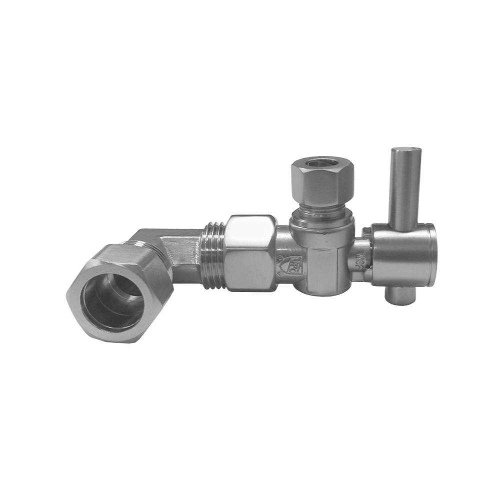 Jaclo Quarter Turn Angle Pattern 1/2'' IPS x 3/8'' O.D. Supply Valve with Contempo Lever Handle For Skirted Toilet