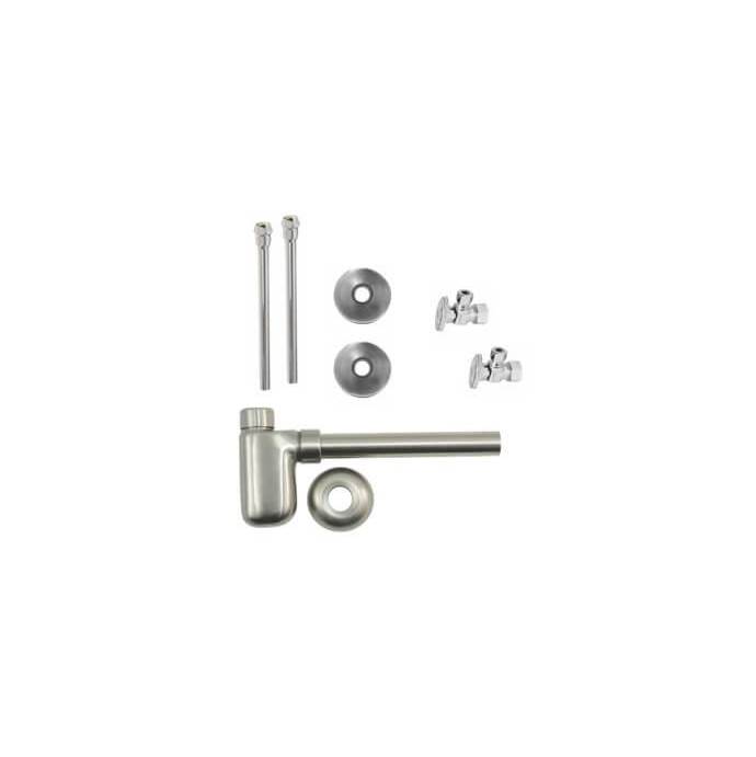 Mountain Plumbing Lavatory Supply Kit - Brass Oval Handle with 1/4 Turn Ball Valve (MT403-NL) - Angle, Bottle Trap